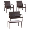 4-Piece Rattan Armchair set - Thumbnail Image 1