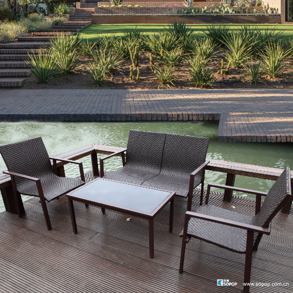 4-Piece Rattan Armchair set - Image 2